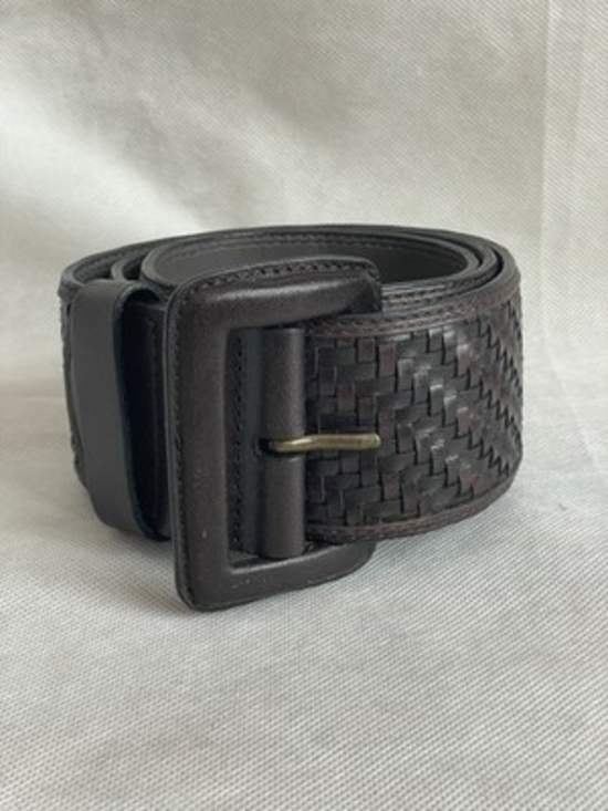 Banana Republic Brown Woven Genuine Leather Belt Size M 2.25\